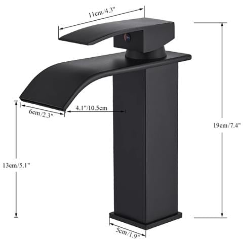 Rubinetto per lavabo da bagno, Blackswan, tipo M52, modello nero opaco, misura 19 cm - Foto 4