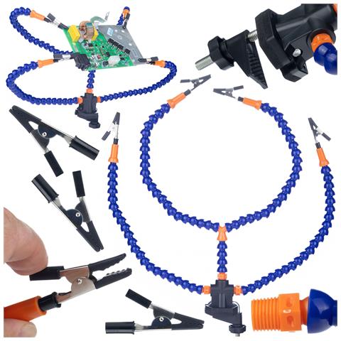 Supporto Per Saldatura Con 4 Pinze A Coccodrillo - Braccio Flessibile | Precisione E Stabilità | Ideale Per Elettronica E Modellismo - Foto 1