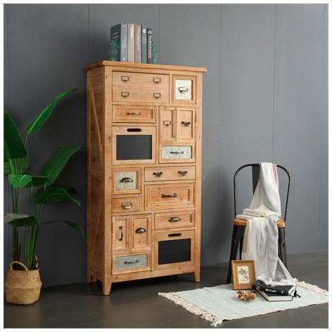 Cassettiera In Legno 80x37x155h Cm - Foto 2