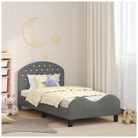 Struttura letto bambini con testata Grigio scuro 80 x 160 cm - Foto 2