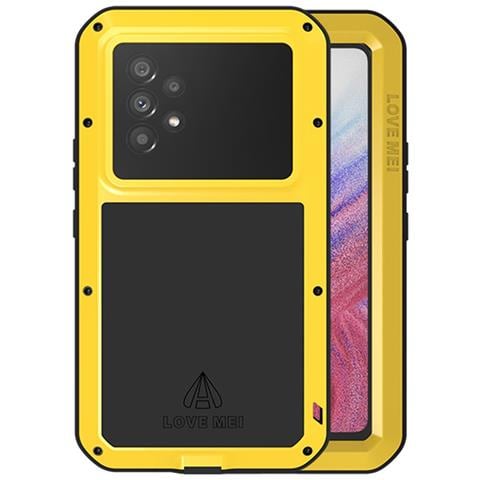 Pellicola Protettiva per Galaxy A53 5G - Silicone+Vidrio+Metallo, Giallo, Antipolvo - Foto 1