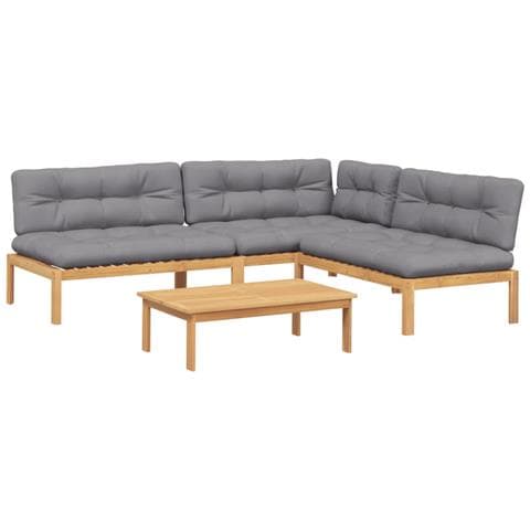 Set Divani Pallet Giardino 4pz Cuscini Legno Massello Acacia - Foto 1
