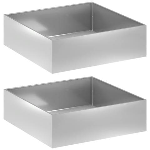 Vaso da giardino 2 pz Argento 80 x 80 x 30 cm Acciaio zincato - Foto 1