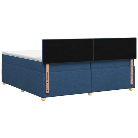 Letto box spring con materasso Blu 200 x 200 cm Tessuto - Foto 9
