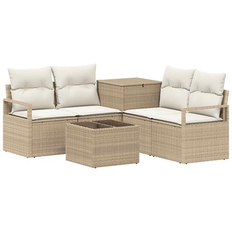 Set di divani 6 pz Beige e Bianco Crema - Foto 1