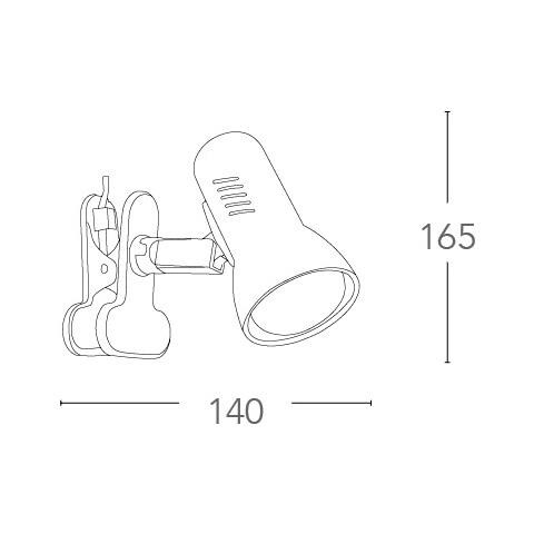 SPOT-CARRERA-C - Lampada da tavolo con pinza di colore bianco 42 watt E27 - Foto 5
