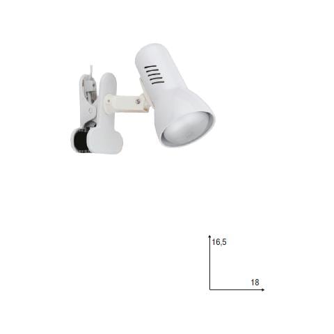 SPOT-CARRERA-C - Lampada da tavolo con pinza di colore bianco 42 watt E27 - Foto 2