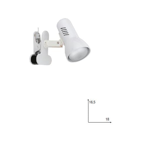 SPOT-CARRERA-C - Lampada da tavolo con pinza di colore bianco 42 watt E27 - Foto 1