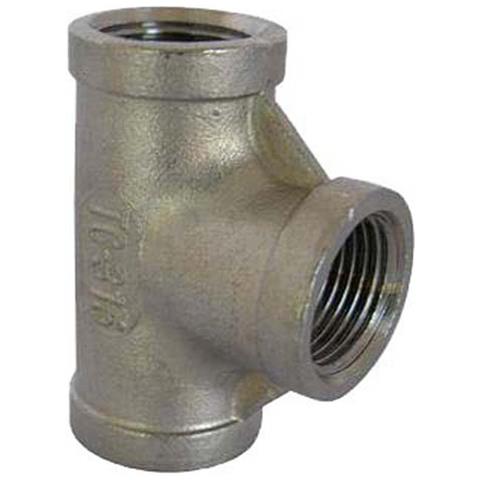 "Raccordo T TEE A 90 Gradi Femmina F Femmina F Femmina F ACCIAIO INOX 3/4""" - Foto 1