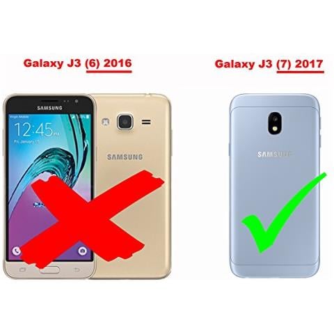 Custodia Compatibile Con Samsung Galaxy J3 2017 In Grigio Chiaro Marrone - Coperchio Protettiva Con Chiusura Magnetica, Funzione Stand E Tasca Per Le Carte - Foto 2