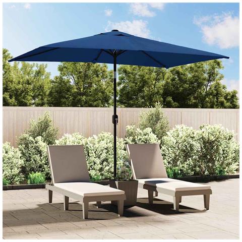 Ombrellone Da Esterni Con Palo In Metallo 300x200cm Azzurro - Foto 2