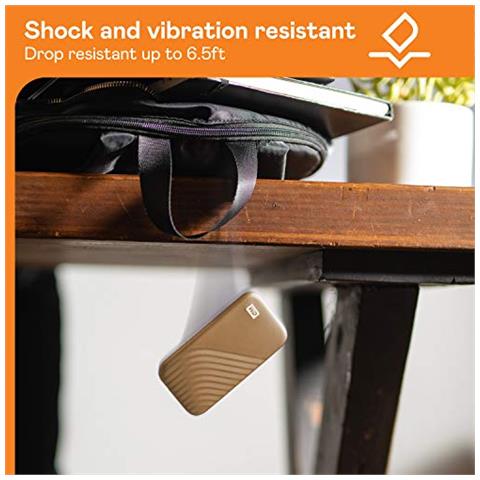 WD 1TB My Passport SSD portatile con tecnologia NVMe, USB-C, fino a 1.050 MB / s in lettura, fino a 1000MB / s in scrittura, Oro - Foto 5