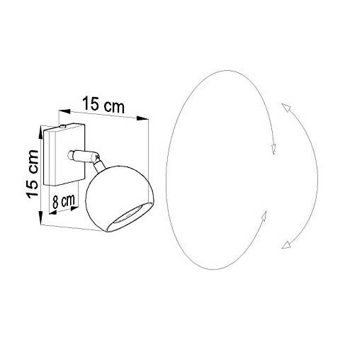 Lampada Da Parete In Acciaio, 10 X 15 X 8 Cm, Colore: Bianco - Foto 2