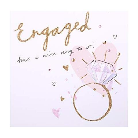 Engagement Congratulazioni Card Da - Glitter Abbellita Anello Di Disegno - Foto 1