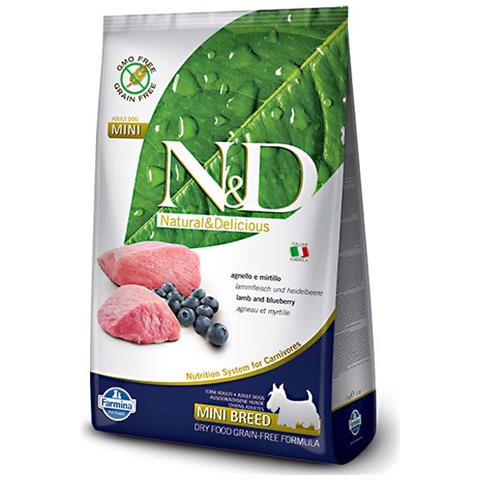 Cibo per Cani N&D Grain Free Adult Mini Agnello e Mirtillo 2,5 kg - Foto 1