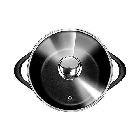 Smile Mgk-12 Batteria Da Cucina Induzione Set Pentole 8 Pezzi Alluminio Fuso, Coperchi Vetro Nero - Foto 8