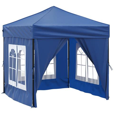 Tenda Per Feste Pieghevole Con Pareti Laterali Blu 2x2 M - Foto 1