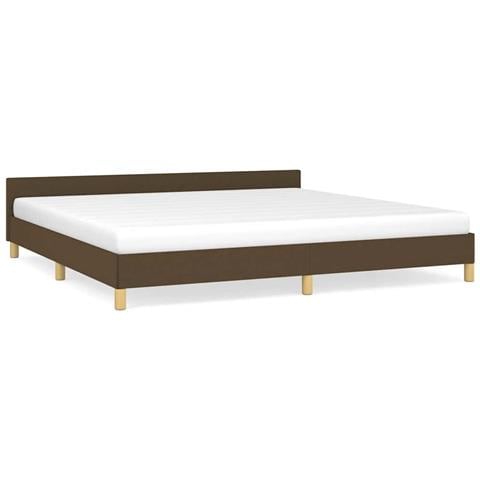 Giroletto senza Materasso Marrone Scuro 200x200 cm in Tessuto - Foto 1