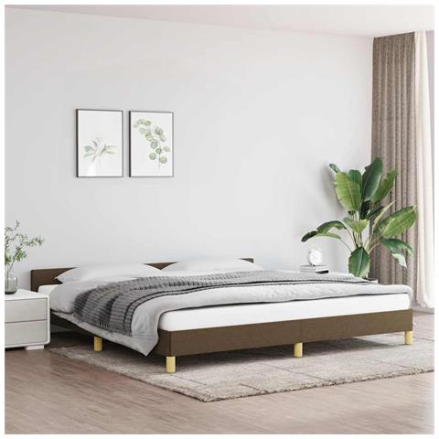 Giroletto senza Materasso Marrone Scuro 200x200 cm in Tessuto - Foto 9