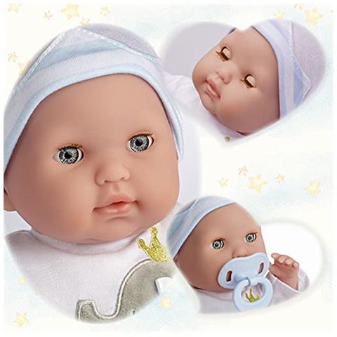 15 Baby Doll Realistico Dal Corpo Morbido Con Occhi Aperti Jc Toys - Berenguer Boutique Set Regalo 10 Pezzi Con Biberon, Sonaglio, Ciuccio E Accessori Blu Età 2+ - Foto 2