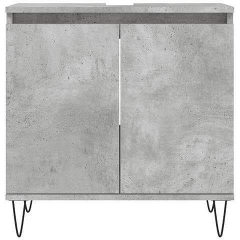 Armadietto Da Bagno Grigio Cemento 58x33x60cm Legno Multistrato - Foto 2