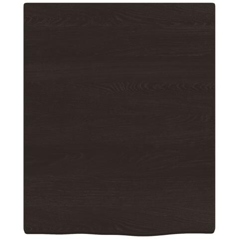 Piano Bagno Marrone Scuro 40x50x2 cm Legno Massello Trattato - Foto 2