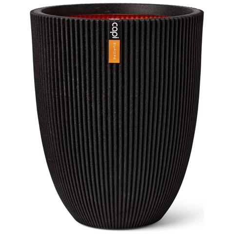 Vaso Elegante Groove 34x46 Cm Nero - Foto 1
