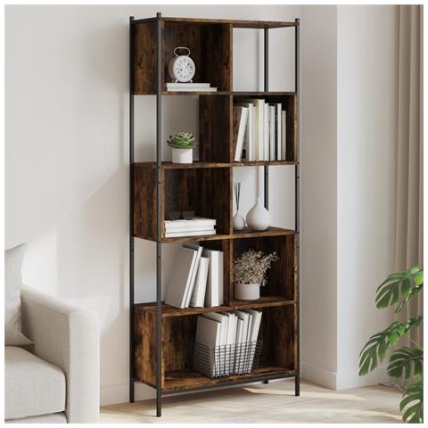 Libreria Rovere Fumo 72x28x172 Cm In Legno Multistrato - Foto 1