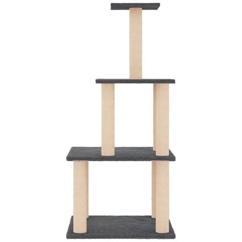Albero Per Gatti Con Tiragraffi In Sisal Grigio Scuro 111 Cm - Foto 2