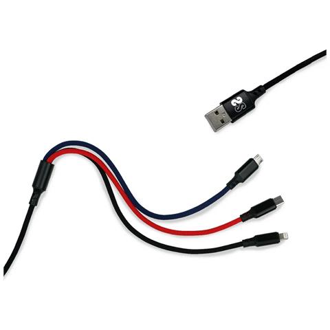 SUBBLIM SUB-CAB-3IN101 cavo USB USB 3.2 Gen 1 (3.1 Gen 1) 1 m USB A USB C /Micro-USB B /Lightning Nero, Blu, Rosso - Foto 2