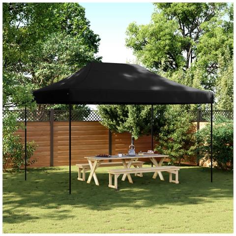 Tenda Da Festa Pieghevole Pop-up Nero 410x279x315 Cm - Foto 1