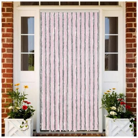 Tenda Antimosche Grigio Argento E Rosa 118x220 Cm In Ciniglia - Foto 1