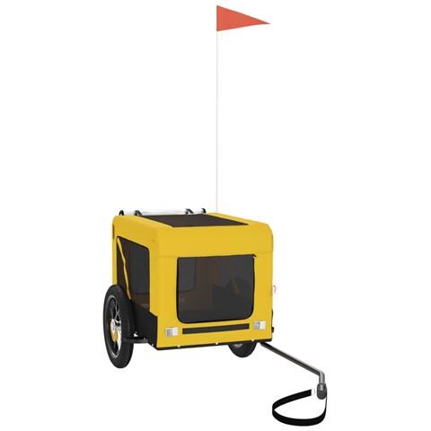 Rimorchio Da Bici Per Animali Giallo E Nero Oxford E Ferro - Foto 1