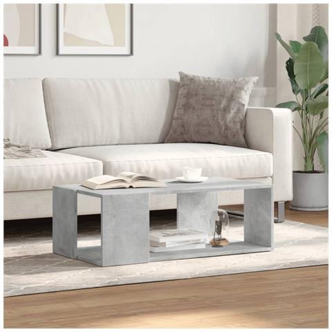 Tavolino Salotto Grigio Cemento 89,5x48x30cm Legno Multistrato - Foto 3