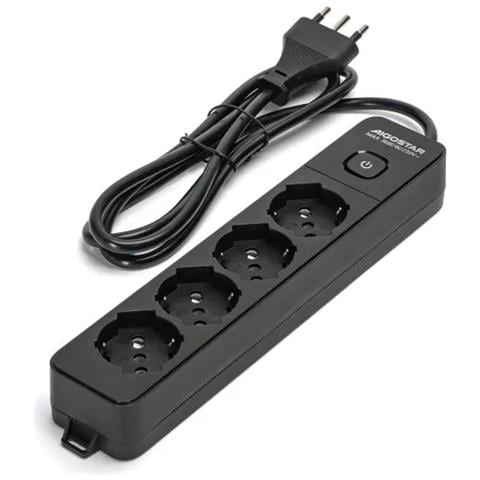 Multipresa Nera Da 4 Posti Universali Con Interruttore Cavo Da 1,5mt - Foto 1