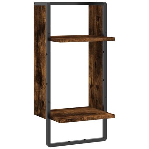 Mensola Da Parete Con Asta Rovere Fumo 30x25x65 Cm - Foto 1