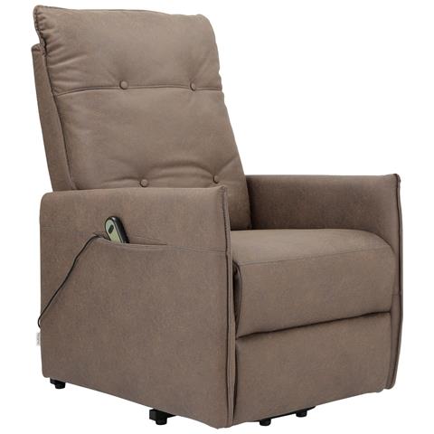 Marko Poltrona Reclinabile Con Alzata Elettrica E Alzata In Pu Cappucino - Foto 1