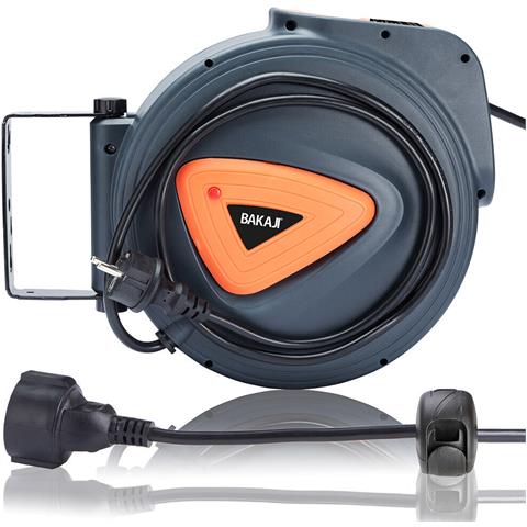 Avvolgicavo Elettrico Con Cavo 10mt Prolunga Shucko Avvolgitubo Fissaggio Muro - Foto 2