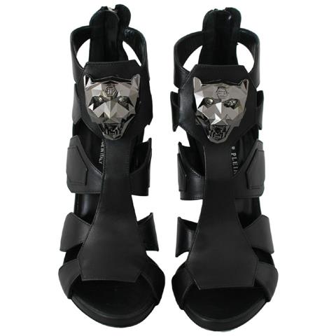 Scarpe Spillo Pipistrello Tacco Alto Pelle Nera - Eu37/us6.5 - Foto 5