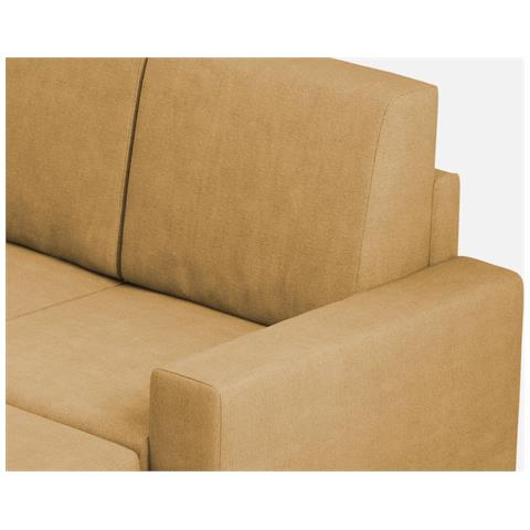 Divano Sakar 3 Posti (tre Sedute Da 60cm) + Pouf Misure Esterne L. 208 P. 155 Colore Ocra - Foto 2