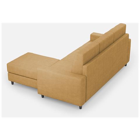 Divano Sakar 3 Posti (tre Sedute Da 60cm) + Pouf Misure Esterne L. 208 P. 155 Colore Ocra - Foto 5