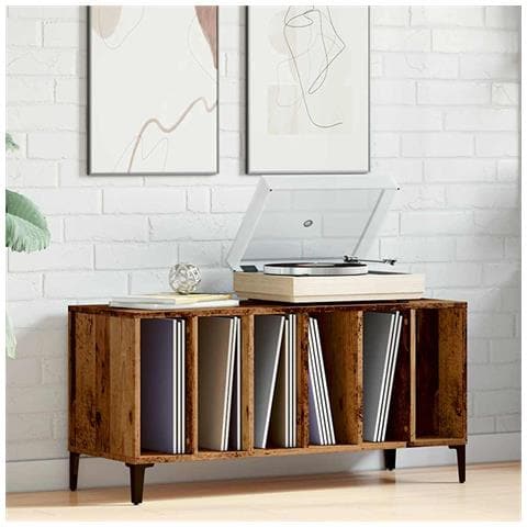 Mobile Porta Dischi Legno Antico 100x38x48 Cm Legno Multistrato - Foto 3