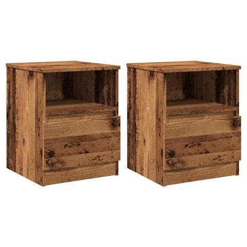 Comodini 2 Pz Legno Antico 40x40x50 Cm In Legno Multistrato - Foto 2