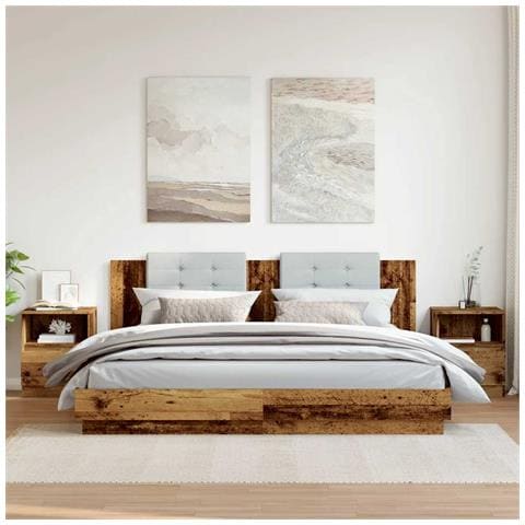 Comodini 2 Pz Legno Antico 40x40x50 Cm In Legno Multistrato - Foto 3