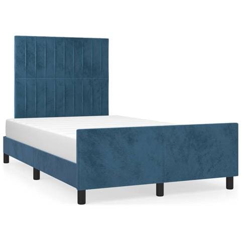 Giroletto Senza Materasso Blu Scuro 120x190 Cm Velluto - Foto 2
