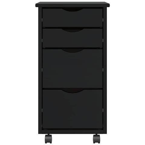 Armadietto Rotante Con Cassetti Moss Nero Legno Massello Pino - Foto 3