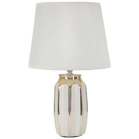 Lampada Da Tavolo Mf116 - Bianco - Ceramica - 25x25x40,5 Cm - Foto 1