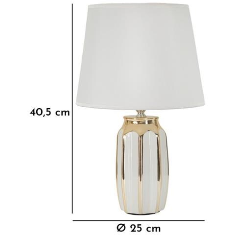 Lampada Da Tavolo Mf116 - Bianco - Ceramica - 25x25x40,5 Cm - Foto 6