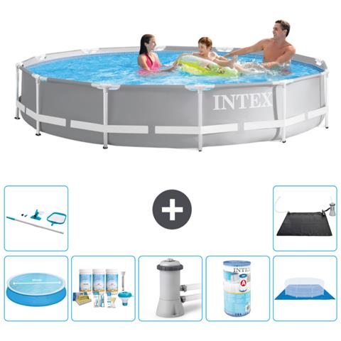 Piscina Fuori Terra - In Giro - 366x76 Cm - Grigio - Include Accessori Coordinati A1963 - Foto 1