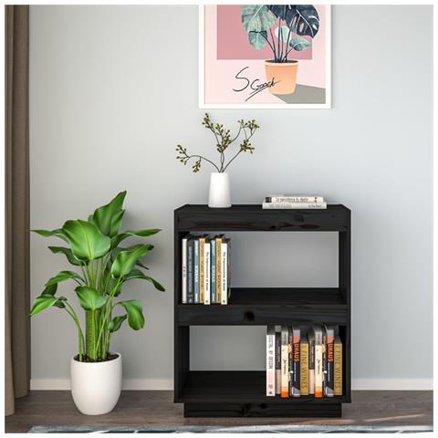 Lusso Casadino - Libreria Nera 60x35x71 Cm In Legno Massello Di Pino - Foto 2